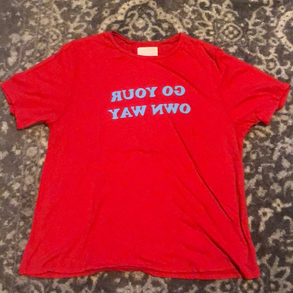 ban.do 100% Cotton Go Your Own Way Short Sleeve Selfie Tee - Red